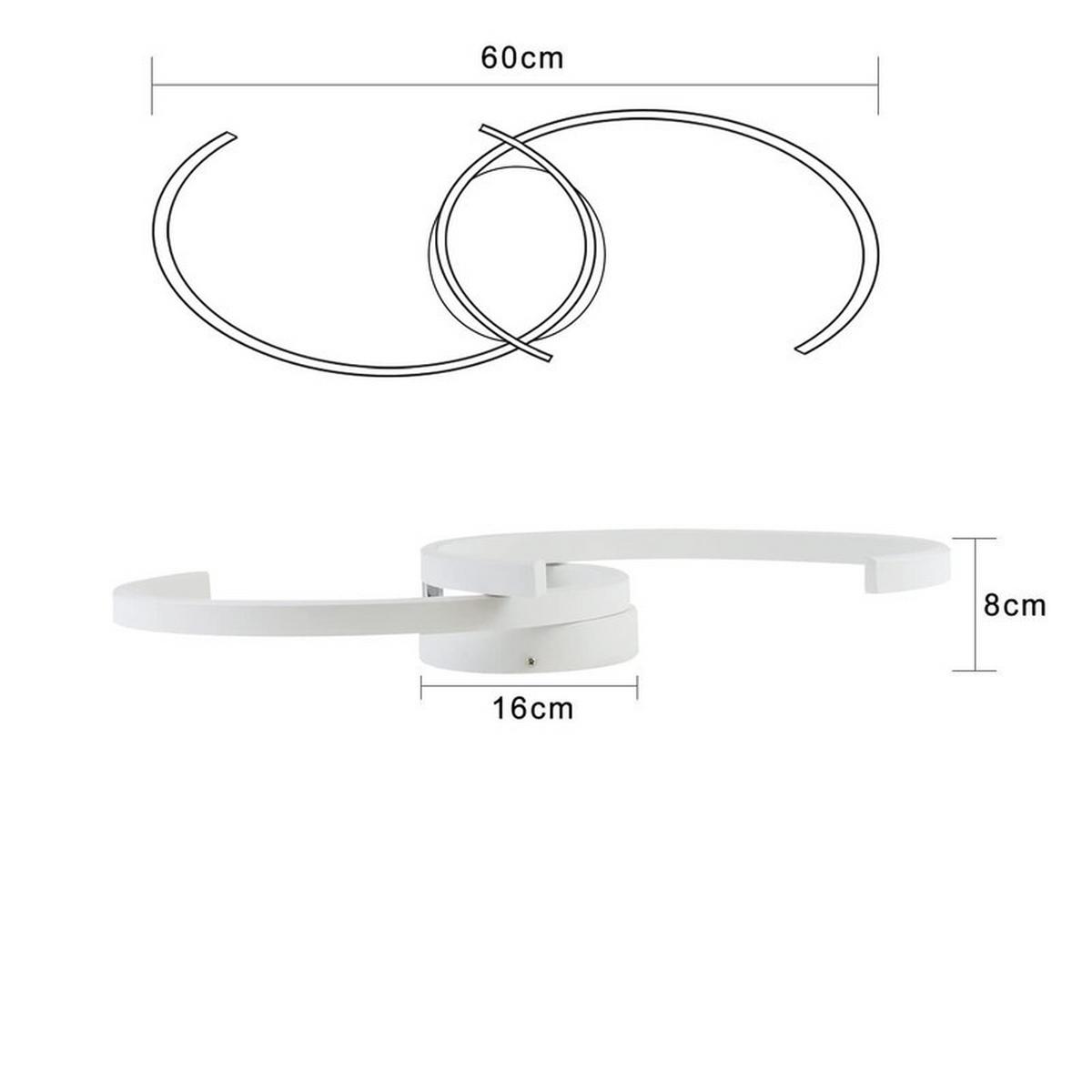 LED-DECKENLEUCHTE Oliver 60/16/9 cm - Weiß, Metall (60/16/8cm) - ZMH