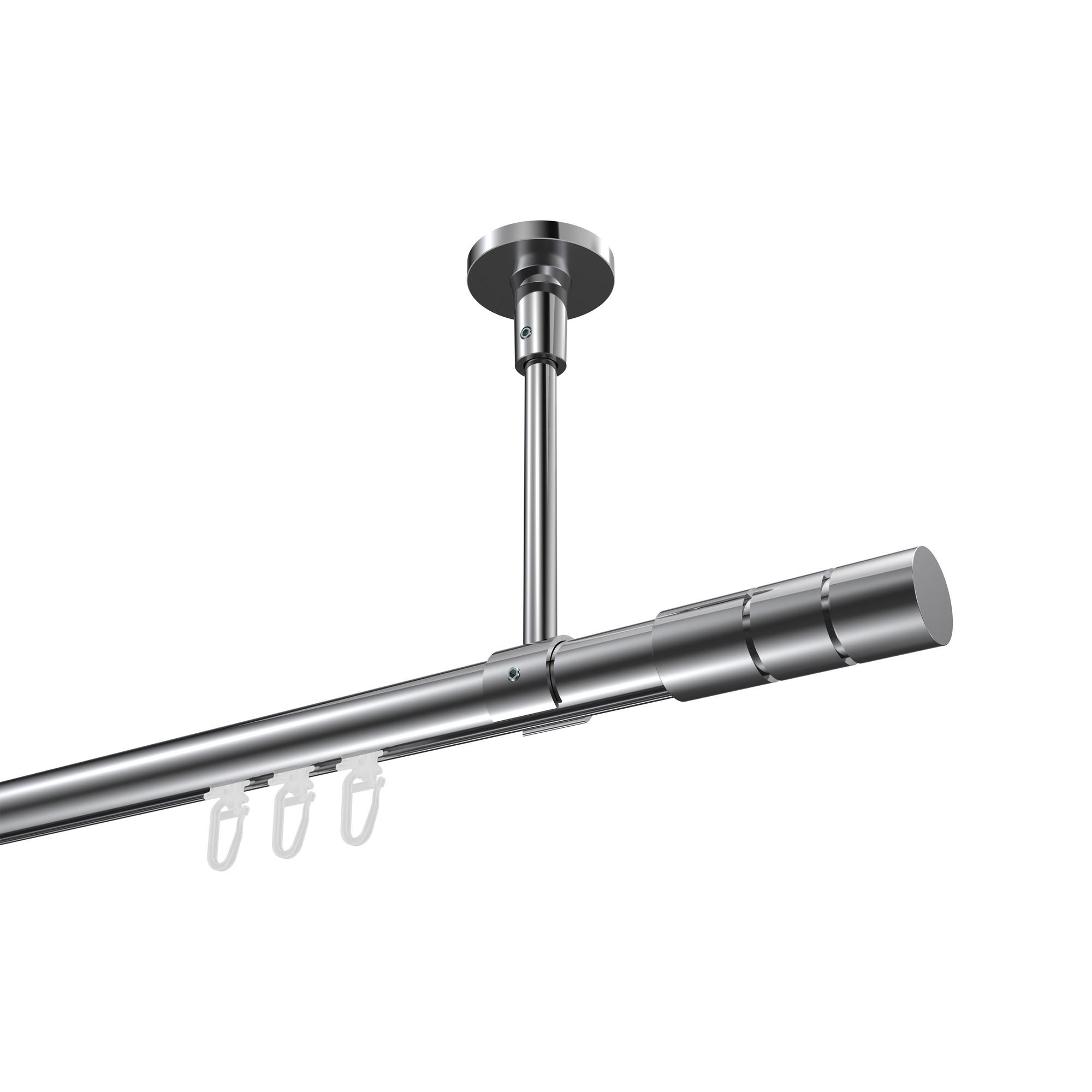 GARDINENSTANGE INNENLAUF Sonette Elanto 180 cm, 1-läufig, 20 mm Ø Chrom - Chromfarben, Metall (180cm) - INTERDECO