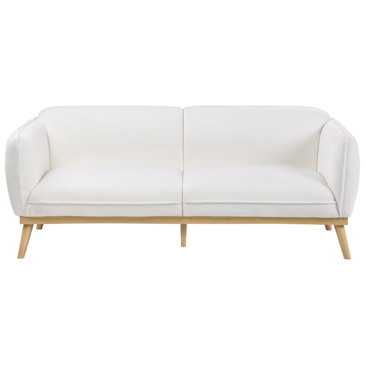 SOFA-SET 5-Sitzer Bouclé Weiß Ljung - Hellbraun/Weiß, Textil (210/82/82cm) - Beliani