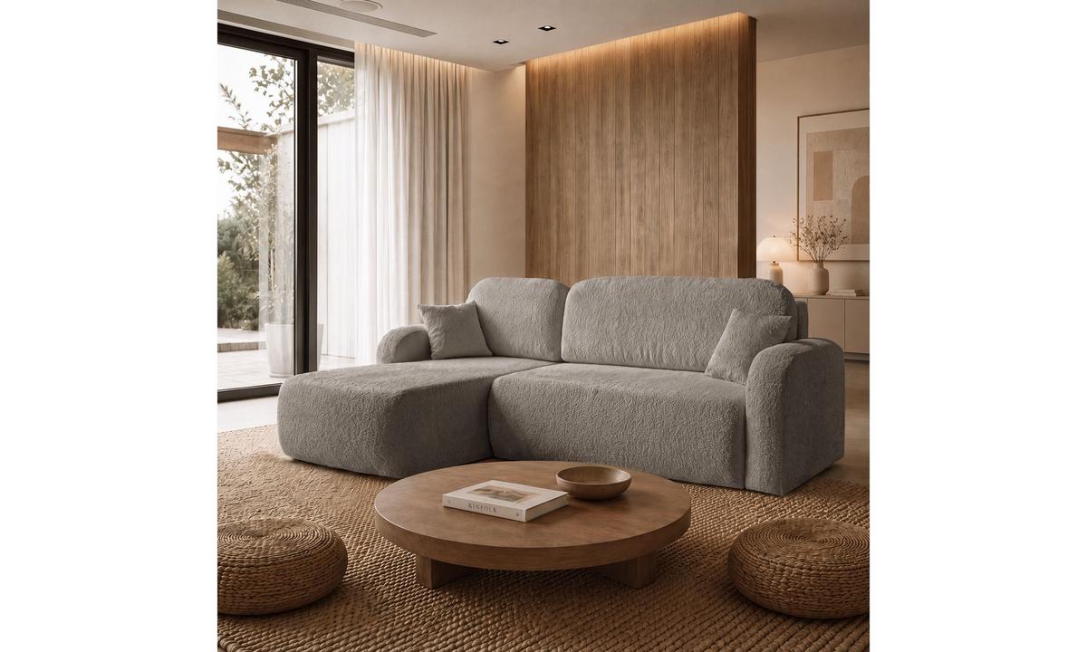 ECKSOFA PALOMA L 235/155/85 cm Coral 50 - Beige, Textil (235/155cm) - Lookway