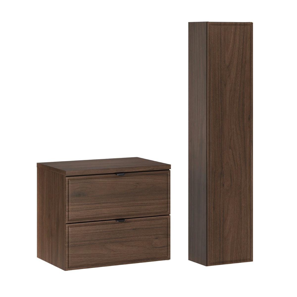 WASCHTISCHUNTERSCHRANK 60cm Elias 2er-Set Holz - Braun, Holzwerkstoff (60/50/46cm) - Petits-meubles