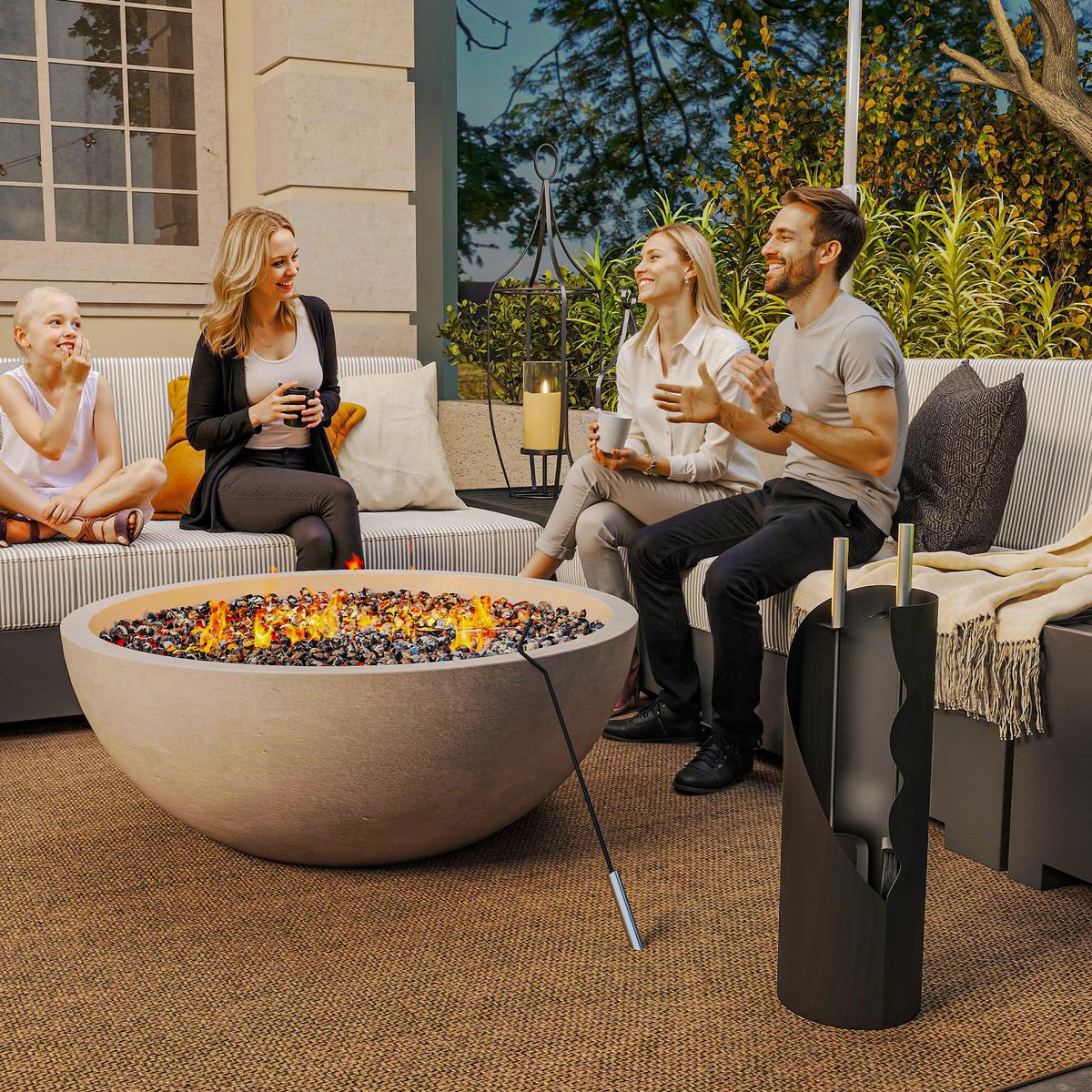 Outsunny KAMINBESTECK 4-teilig Metall Schwarz online kaufen ➤ mömax