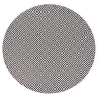 OUTDOORTEPPICH Grau 120 cm Thrissur - Dunkelgrau/Weiß, Kunststoff (120/120cm) - Beliani