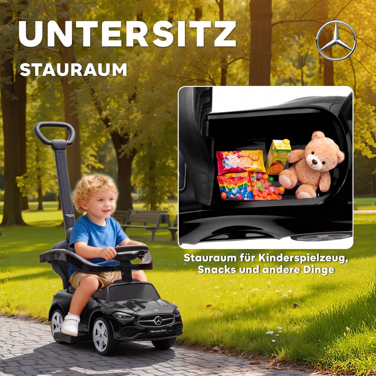 KINDER-RUTSCHAUTO Kunststoff Stahl Schwarz - Schwarz, Kunststoff (91/40/83cm) - AIYAPLAY