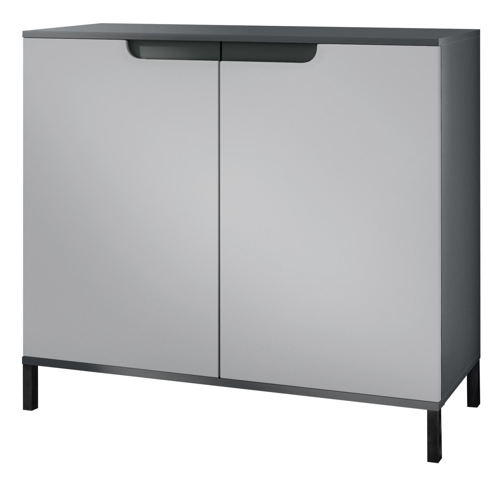 KOMMODE Sylt Hellgrau Seidenmatt - Greige, Holzwerkstoff (92.5/83.5/35cm) - Vladon
