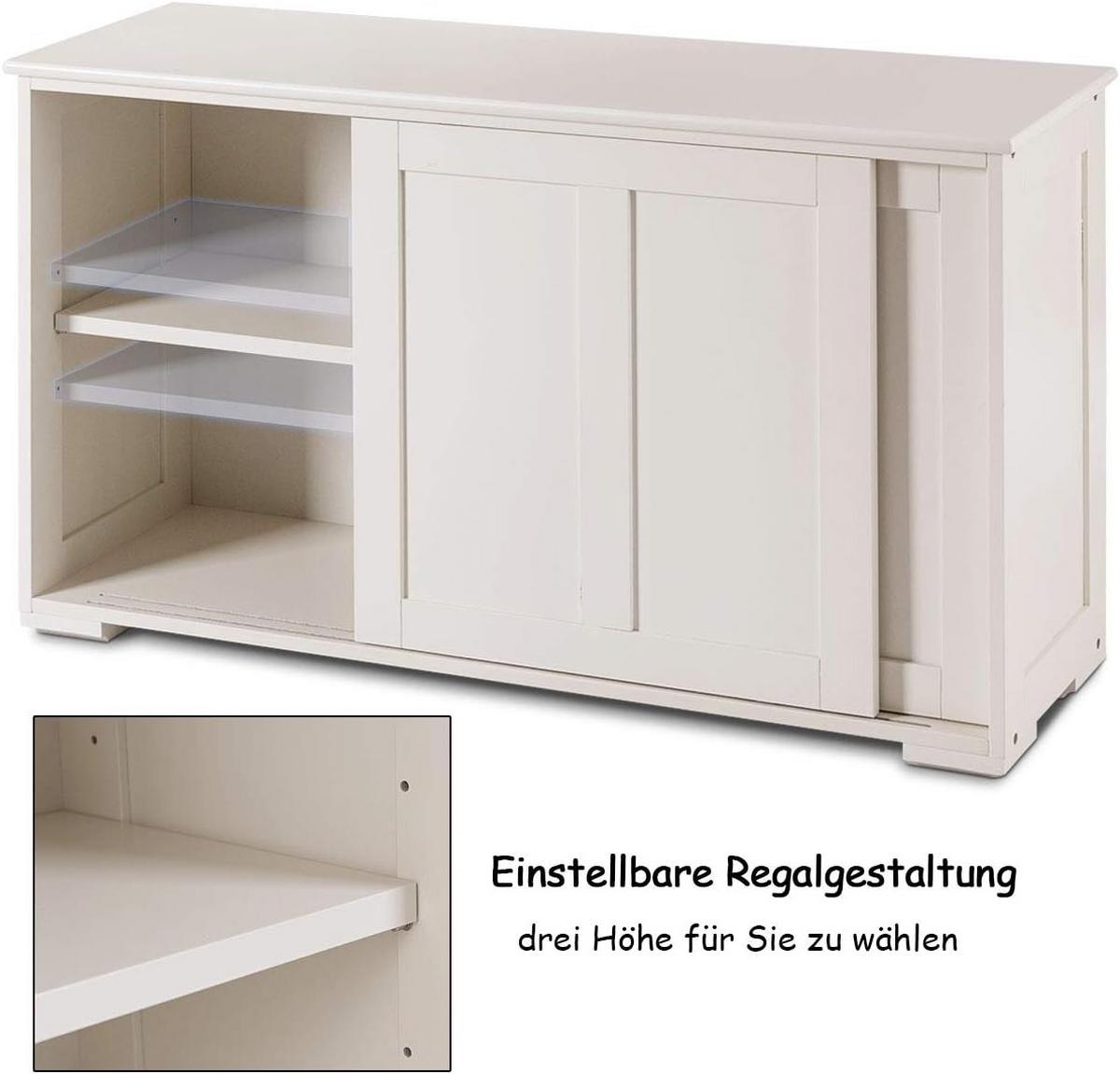 SIDEBOARD Beige - Beige, Holz (107/60/33cm) - COSTWAY