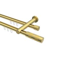 GARDINENSTANGE INNENLAUF Platon Mavell 300 cm (geteilt in 3 x 100 cm), 2-läufig, 20 mm Ø Messing-Optik - Messingfarben/Goldfarben, Metall (300cm) - INTERDECO