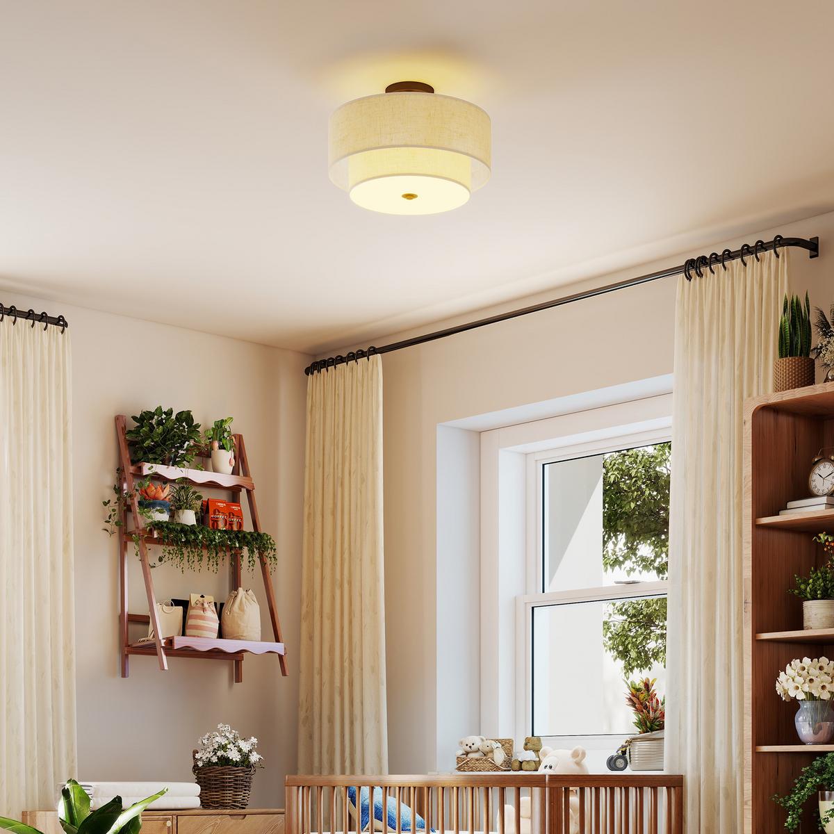 DECKENLEUCHTE Hängend mit 3 x E14 Fassung Creme - Creme, Metall (40/40/26cm) - HOMCOM