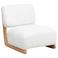 SESSEL Cremeweiß Kokkola - Weiß/Braun, Textil (66/71/79cm) - Beliani