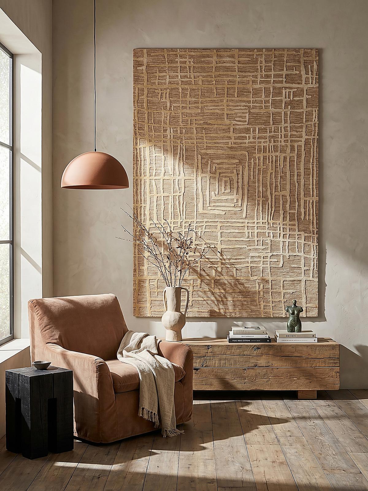 TEPPICH ARLEN, geometrisch, Senfgelb, 200 x 300 cm - Goldfarben, Textil (300/200cm) - KADIMA DESIGN