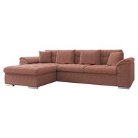 ECKSOFA Diana Cord, Seite: Links - Rosa, Holz/Textil (280/160cm) - MIRJAN24