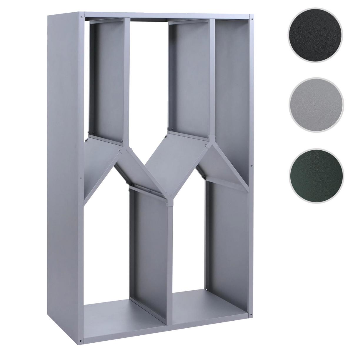 BRENNHOLZLAGER Grau - Grau, Metall (95/160/50cm) - MCW
