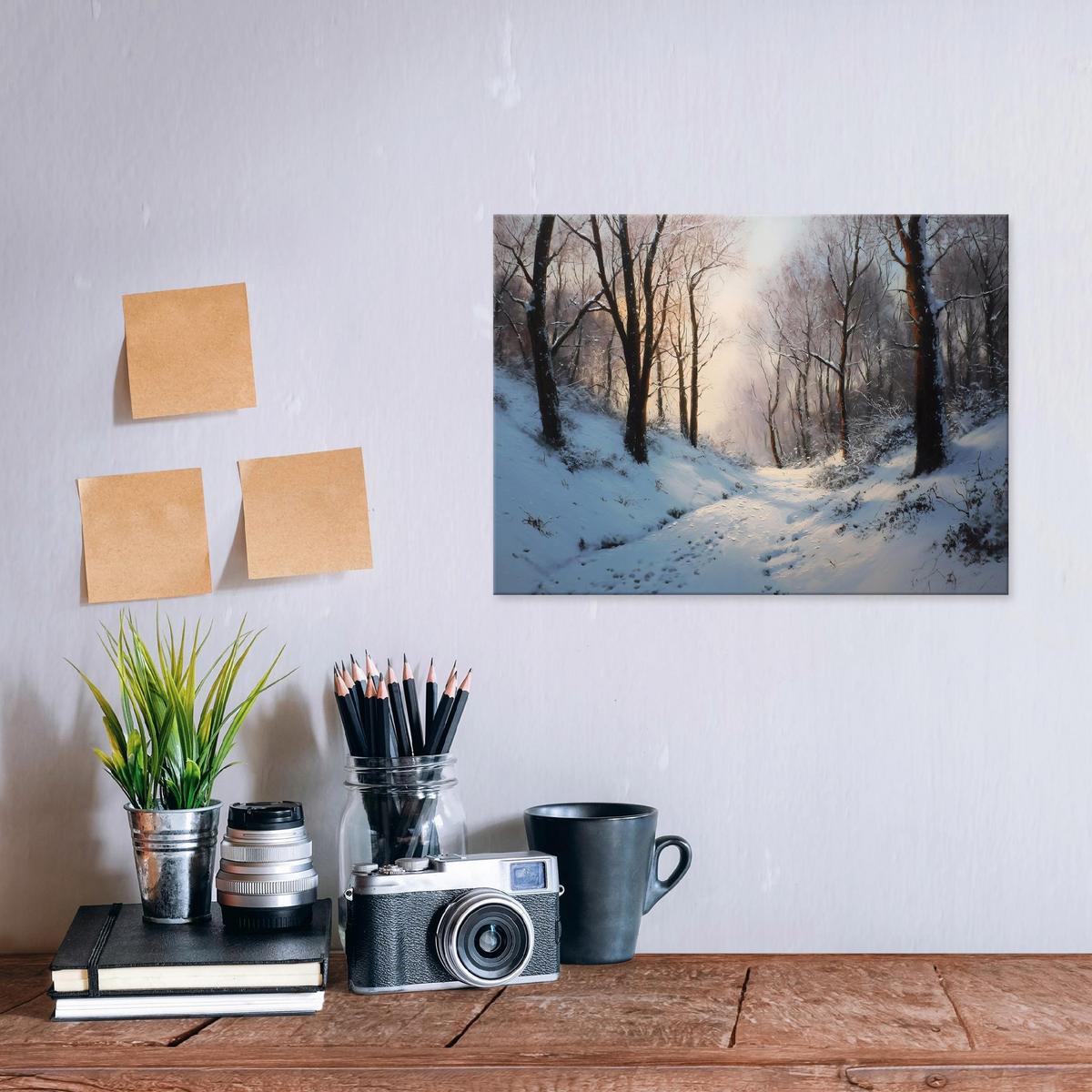 LEINWANDBILD Wald Bäume Braun 100x70 cm - Multicolor, Holzwerkstoff (100/70cm) - Wallarena