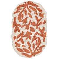 BADEMATTE Beige 60 x 90 cm Derik - Beige/Orange, Textil (60/90cm) - Beliani