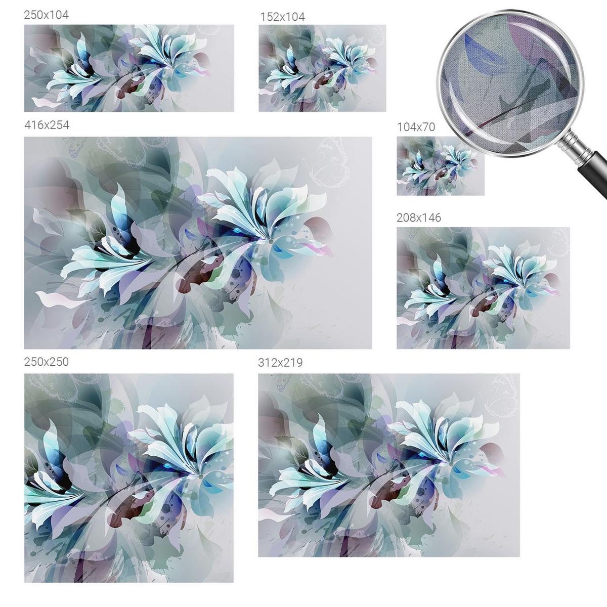 FOTOTAPETE 416x254 cm - Florale Abstraktion - Grün, Textil (416/254cm) - Wallfluent
