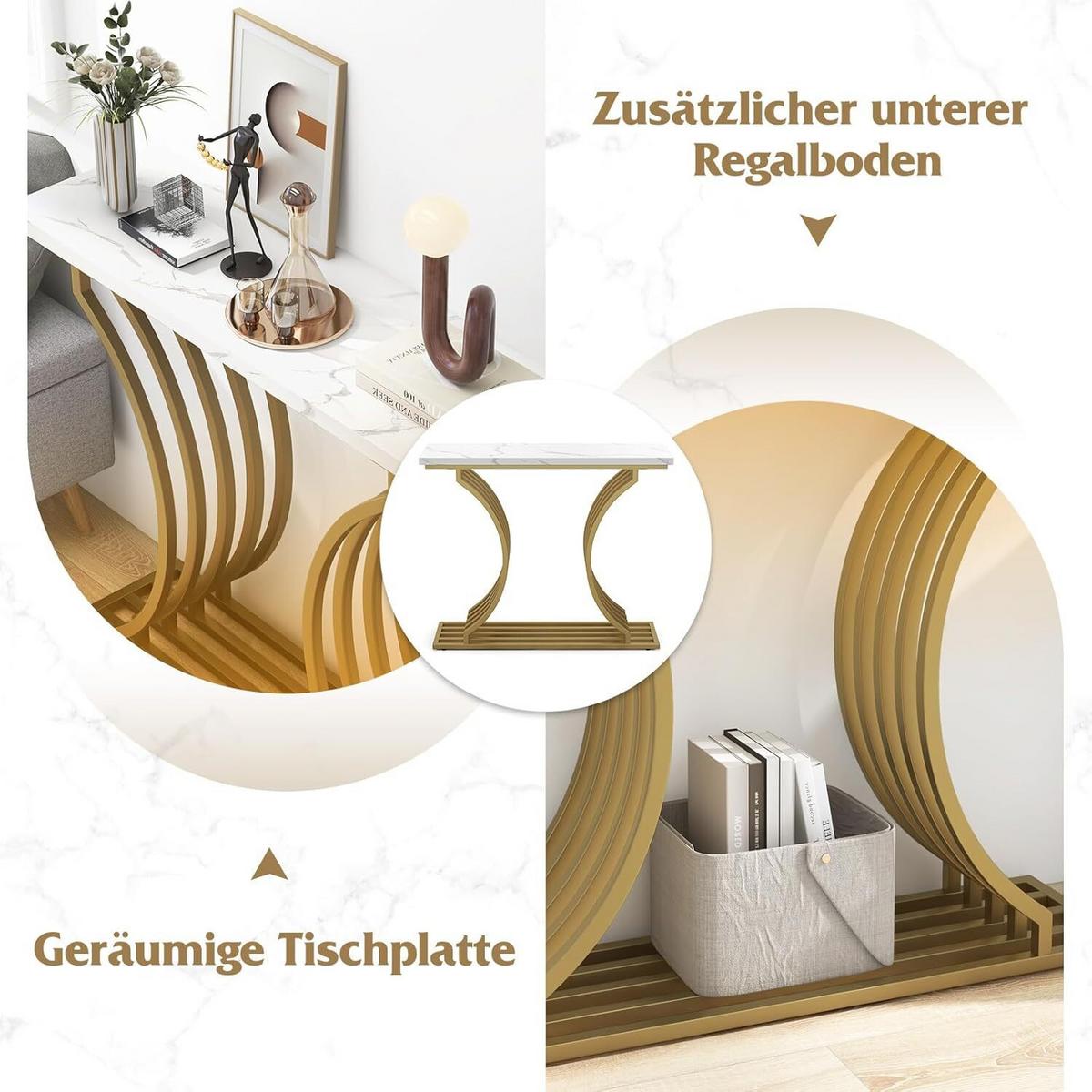 EINGANGSTISCH 80cm Weiß - Weiß, Holz (30/100/80cm) - COSTWAY