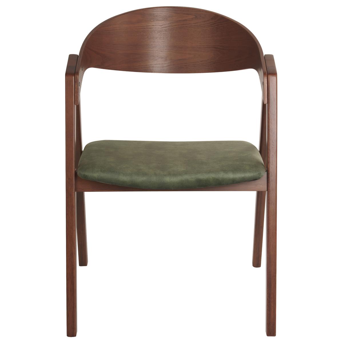 ESSZIMMERSTUHL 2er-Set Dunkelgrün Yuba - Dunkelgrün/Braun, Holzwerkstoff (56/79/44cm) - Beliani