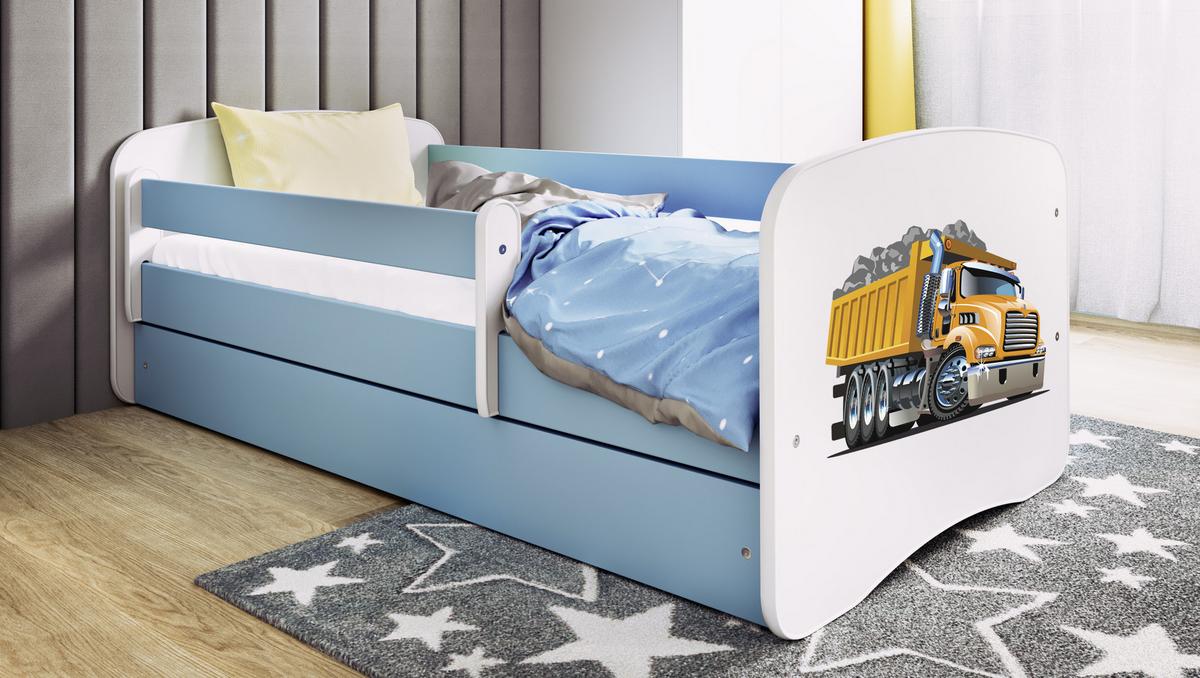 KINDERBETT Lastwagen mit Schublade 180/80 90/61/184 - Blau, Holzwerkstoff (80/180cm) - RAUMHIRSCH FURNITURE