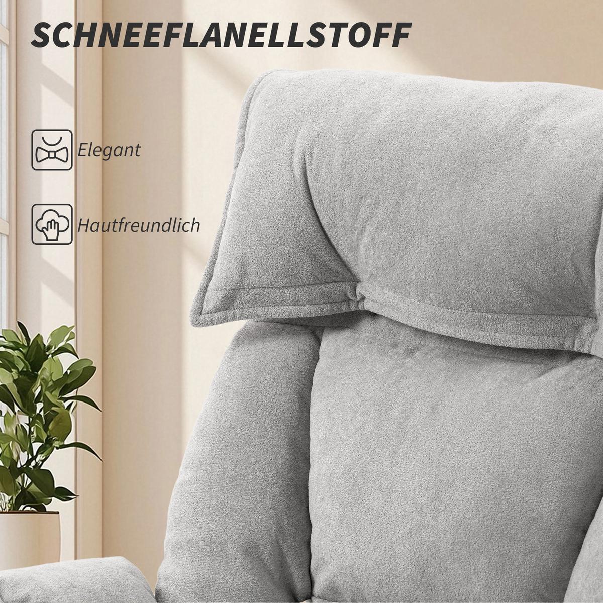 BÜROSTUHL Polyester Stahl Hellgrau - Chromfarben/Hellgrau, Textil/Metall (75/118/77cm) - HOMCOM