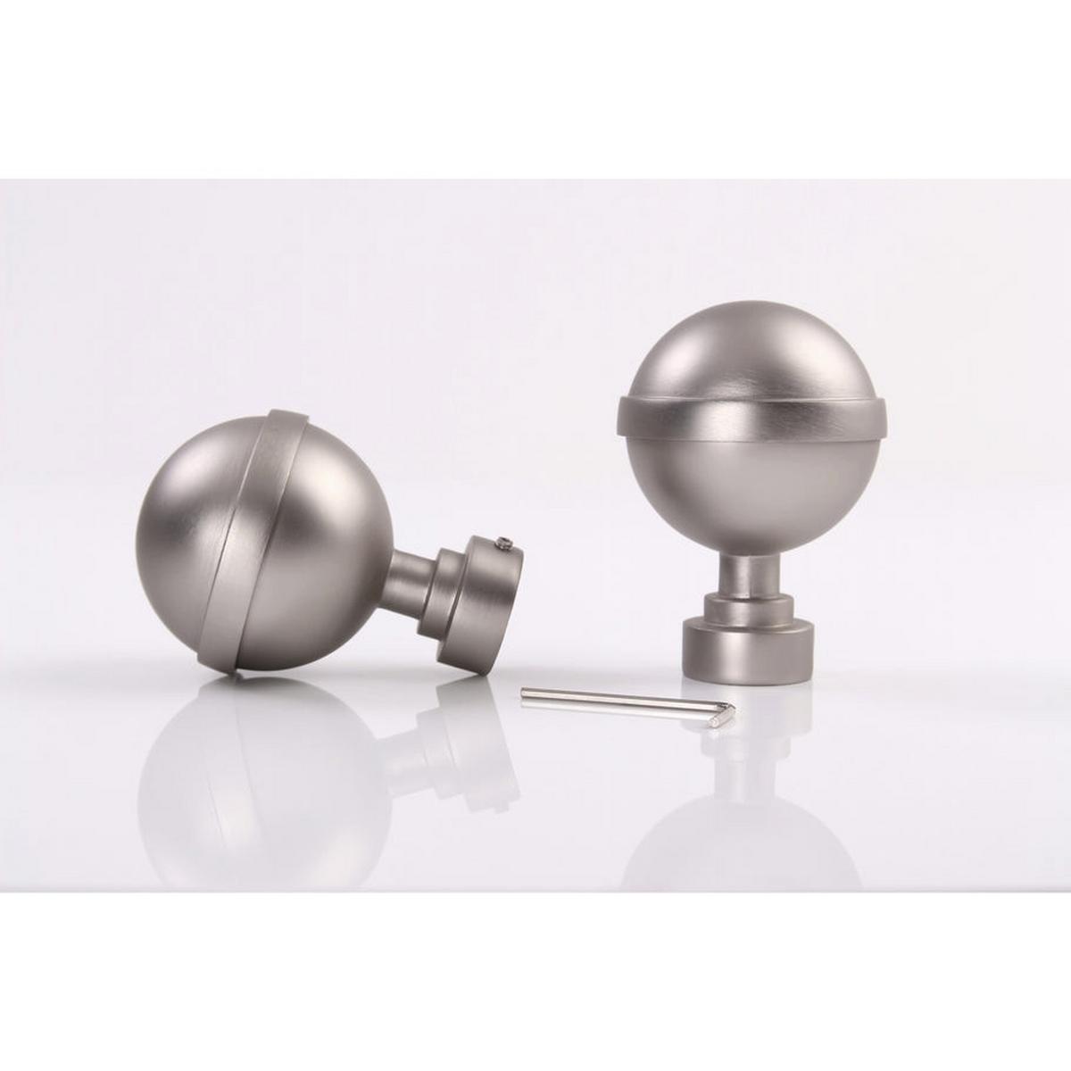 GARDINENSTANGE 1-lauf Kugel - Silberfarben, Metall (430cm) - Deco-Raum