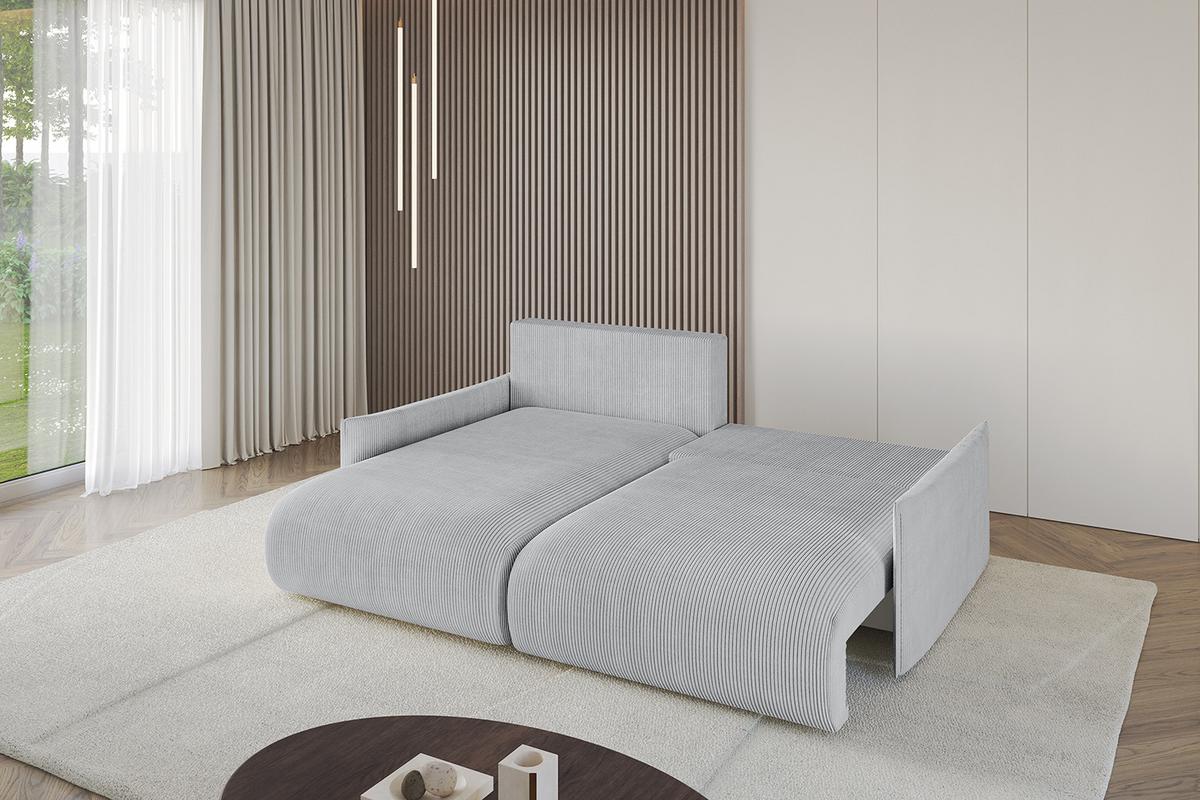 ECKSOFA Ottomane links ONESK-L -v1 216x177x72 Grau Cord - Grau, Holzwerkstoff/Kunststoff (216/177cm) - ALTDECOR