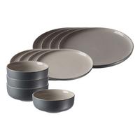 BASIC-SET Jasper Grau 12-tlg. - Grau, Keramik (2/2/2cm) - Ritzenhoff Breker