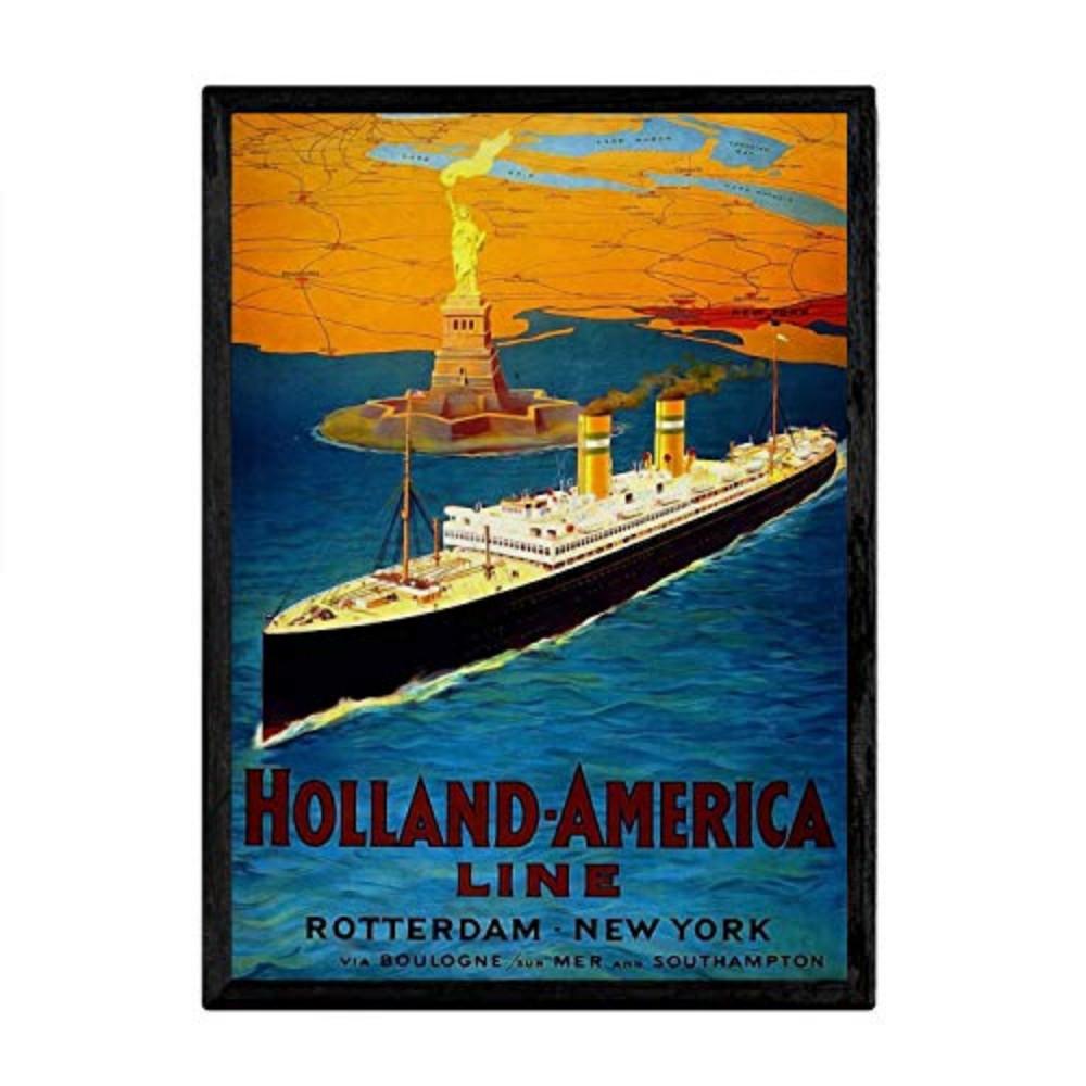 POSTER Niederlande Vintage A4 Schwarzer Rahmen - Schwarz, Papier (29.7/5/21cm) - Nacnic
