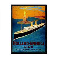 POSTER Niederlande Vintage A4 Schwarzer Rahmen - Schwarz, Papier (29.7/5/21cm) - Nacnic