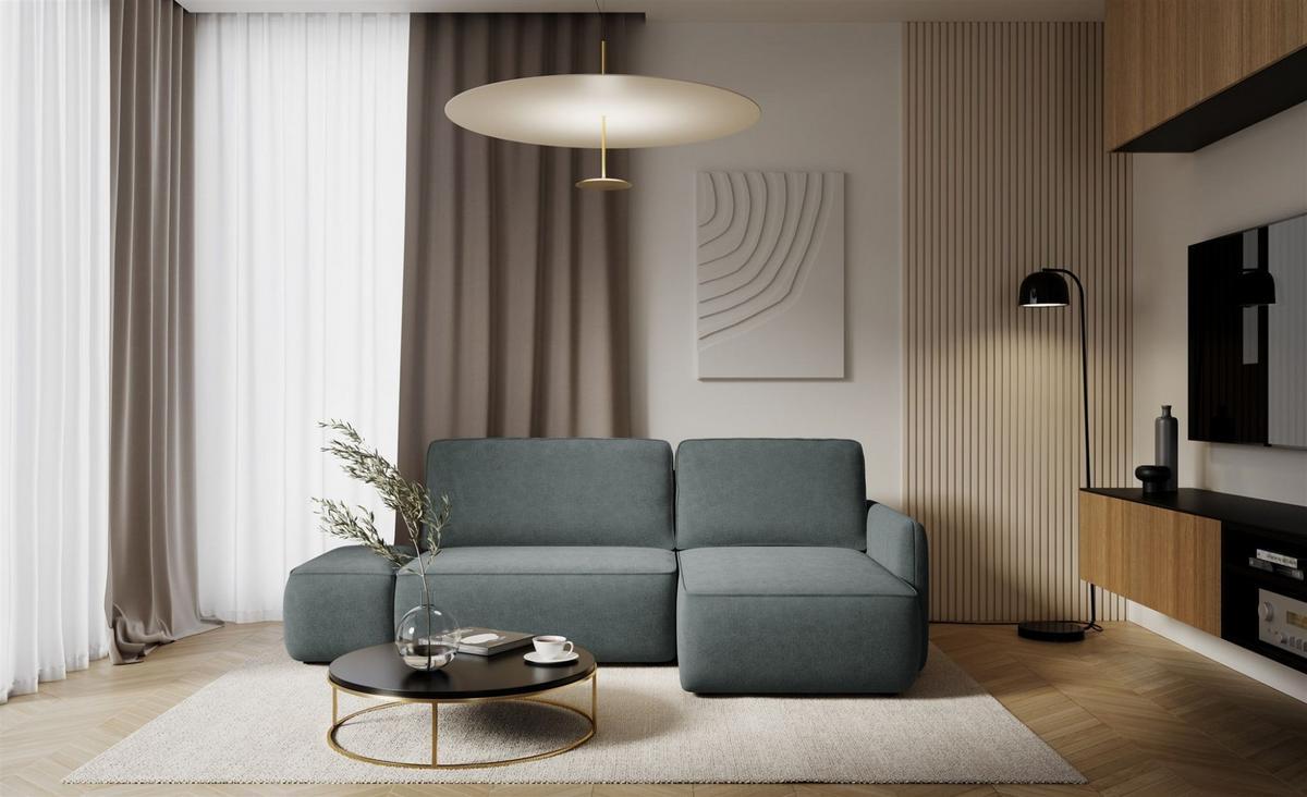 ECKSOFA Luka Mit Schlaffunktion - Dunkelgrau, Holzwerkstoff/Textil (148/229cm) - Fun Möbel