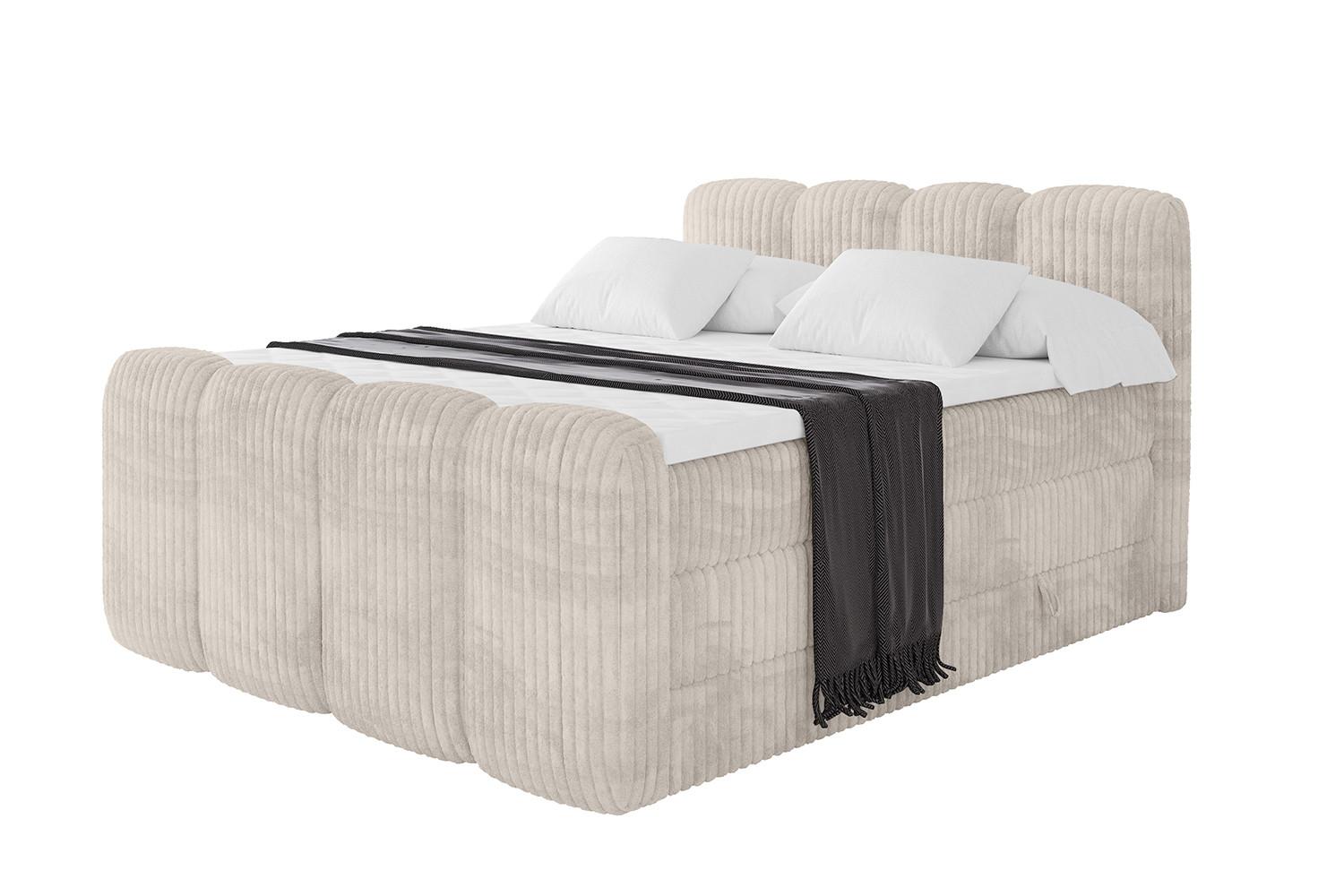BOXBETT mit Matratze H3|H4 und Lattenrost - NINA-Z KING - 180x200 cm Tila - Creme - Creme, Holzwerkstoff (180/200cm)
