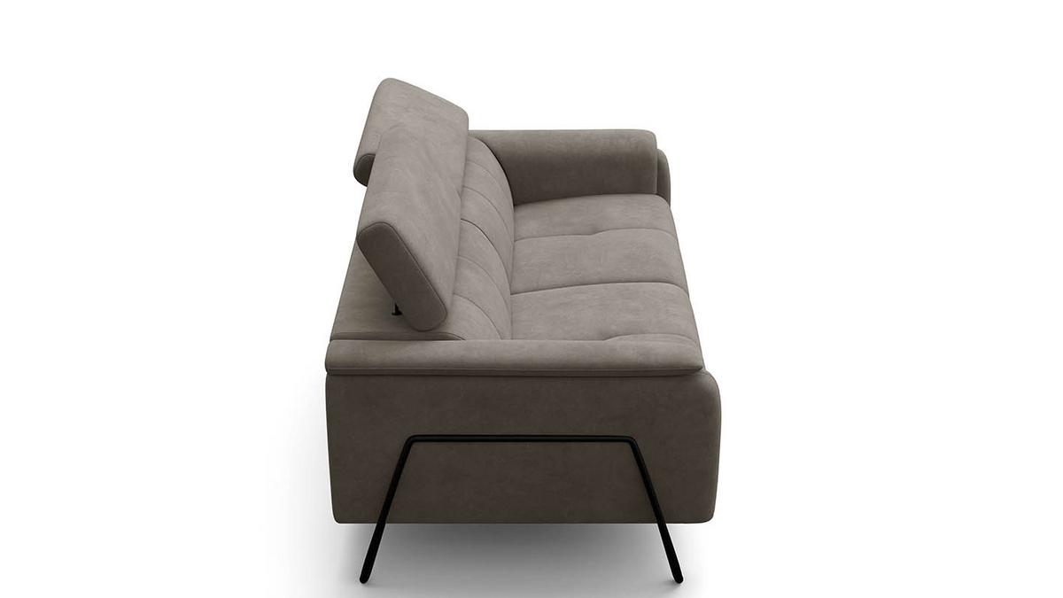 SOFA RODEN 3-Sitzer, beige, Veloursstoff - Beige, Holz/Textil (194/82/103cm) - Wozimo