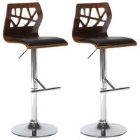 BARHOCKERN 2er-Set Braun Petersburg - Silberfarben/Schwarz, Kunststoff (42/112/42cm) - Beliani