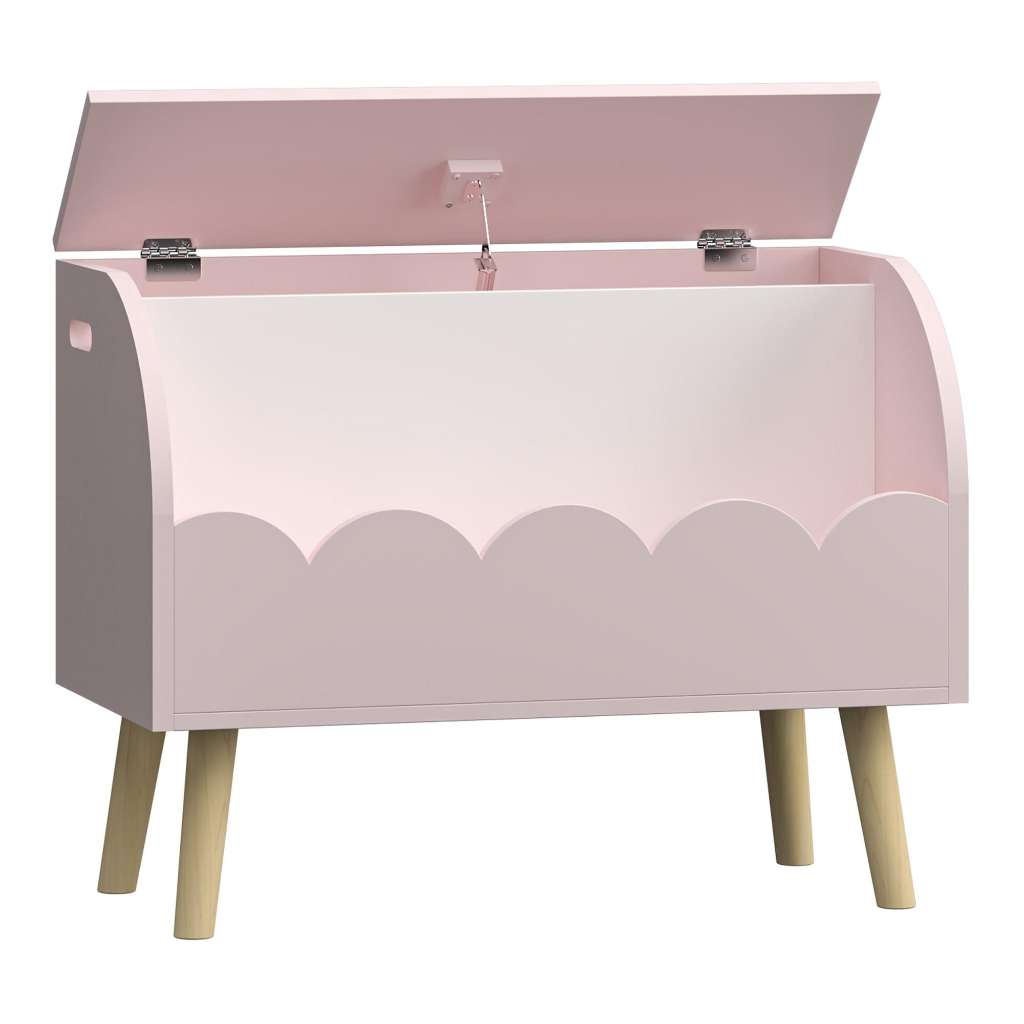 SPIELZEUGKISTE Vestnes - Rosa/Weiß, Holzwerkstoff (30/60cm) - [en.casa]
