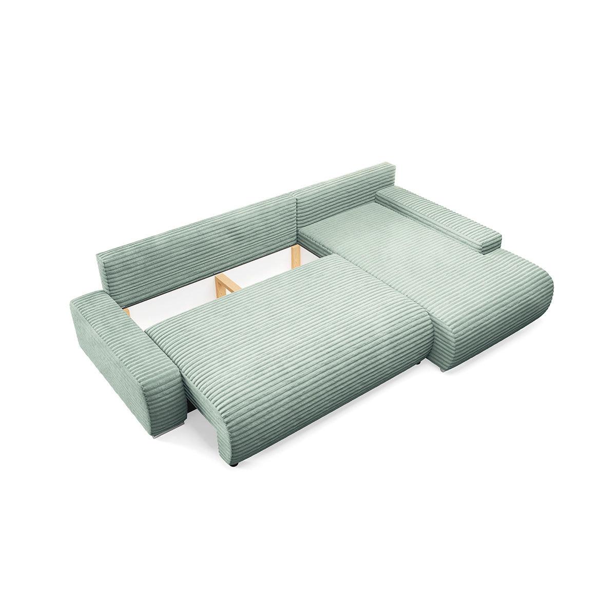 ECKSOFA Ivana 3 Sitzplätze Hellgrün - Grün, Holz (265/172cm) - Petits-meubles