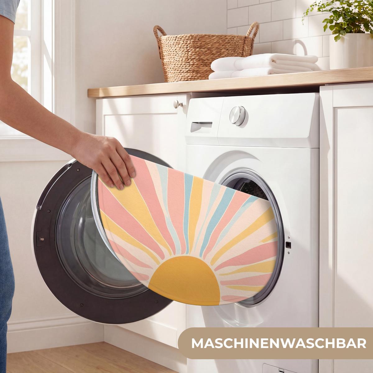 WC-VORLEGER Illustration - Sonne - Pastellfarben Toilettenteppich 70x70 cm - Pastellblau, Textil (70/1cm) - OnlyWow