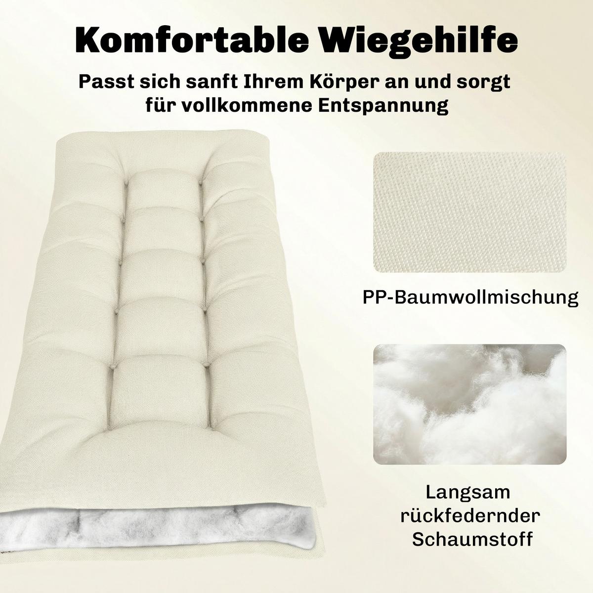 SITZKISSEN aus Polyester & PP-Baumwolle Beige - Beige, Textil (65/13/198cm) - Outsunny