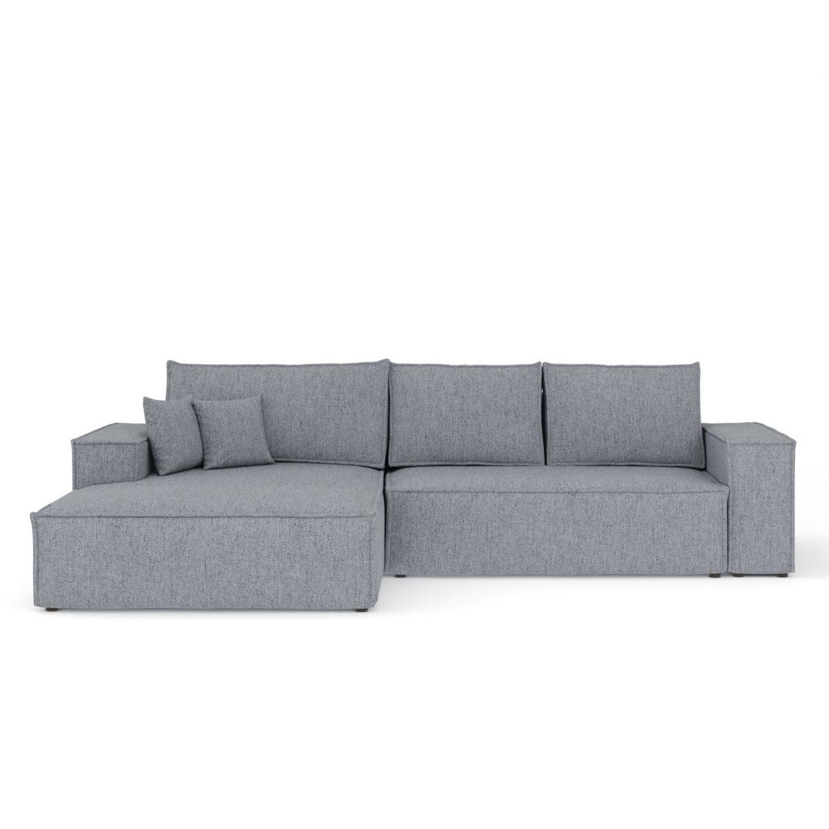ECKSOFA TAURI mit Schlaffunktion Grau im Neve Stoff - Schwarz/Grau, Holz/Holzwerkstoff (294/185cm) - AltaBeds