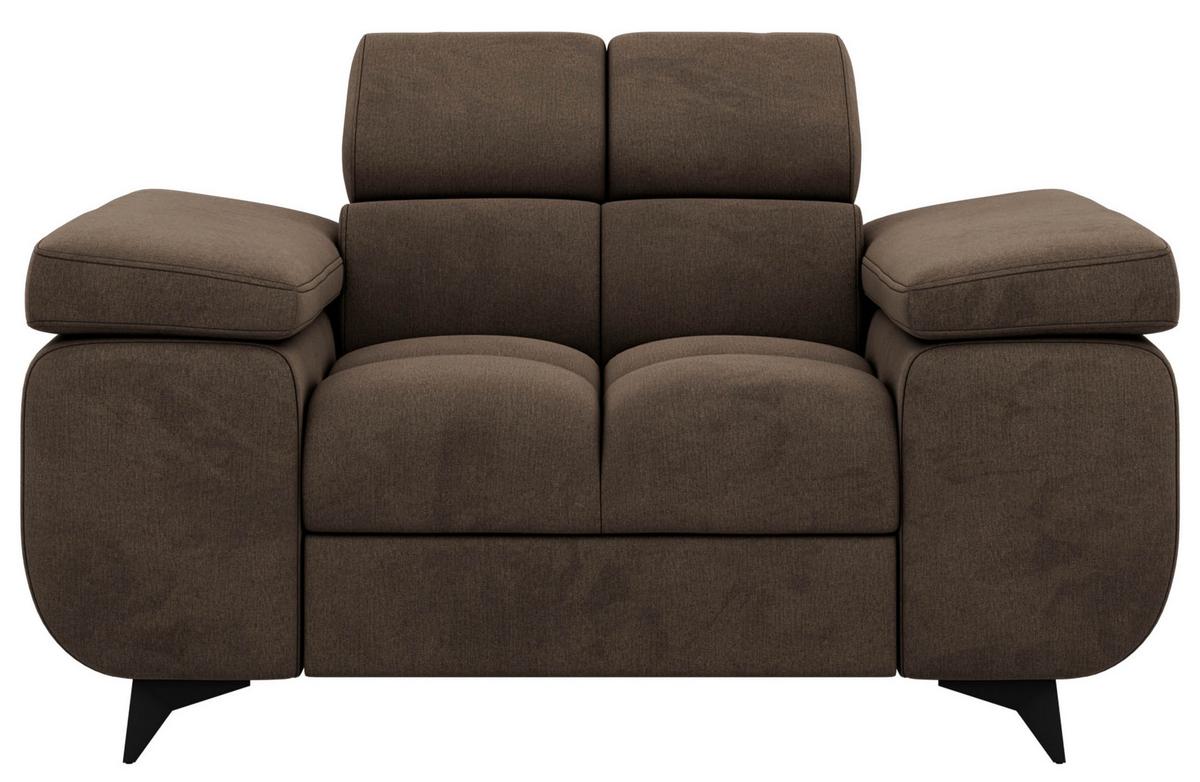 SESSEL NIDELLO - Braun Velvet - Schwarz/Braun, Textil/Metall (130/70/97cm) - MKS