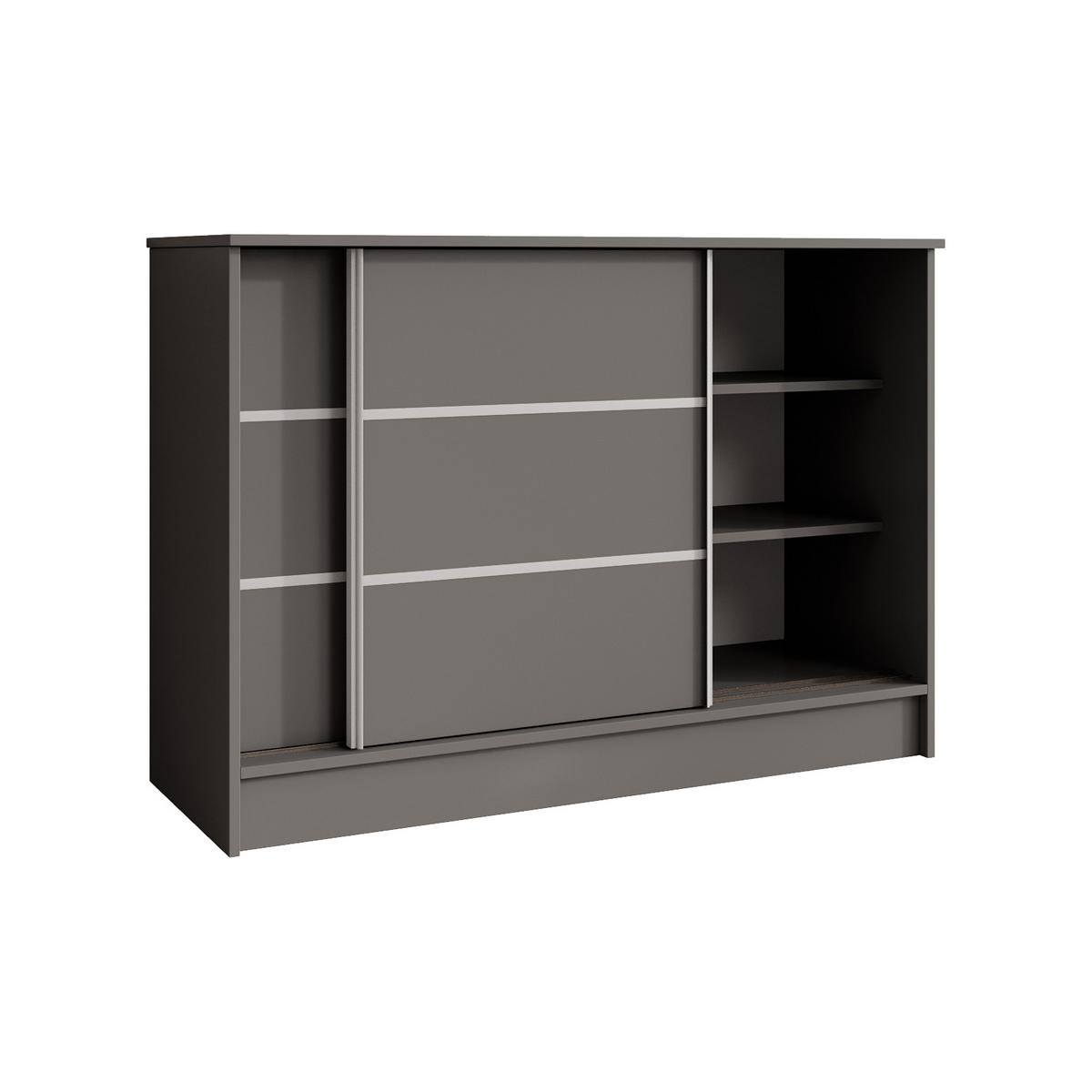 KOMMODE Mirela mit 2 Schiebetüren 120 cm, Graphit - Graphitfarben, Holzwerkstoff (121/85/43.5cm) - Beautysofa