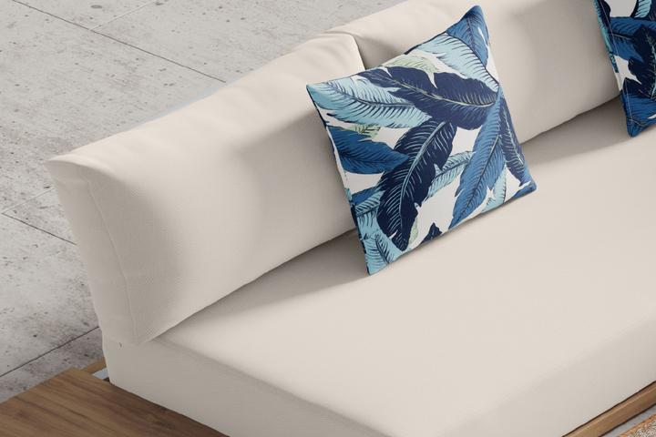 Loungegarnitur inkl. Kissen Creme Bezug Webstoff abnehmbar und waschbar Gestell weiß Eisen pulverbeschichtet rostfrei wetterfest