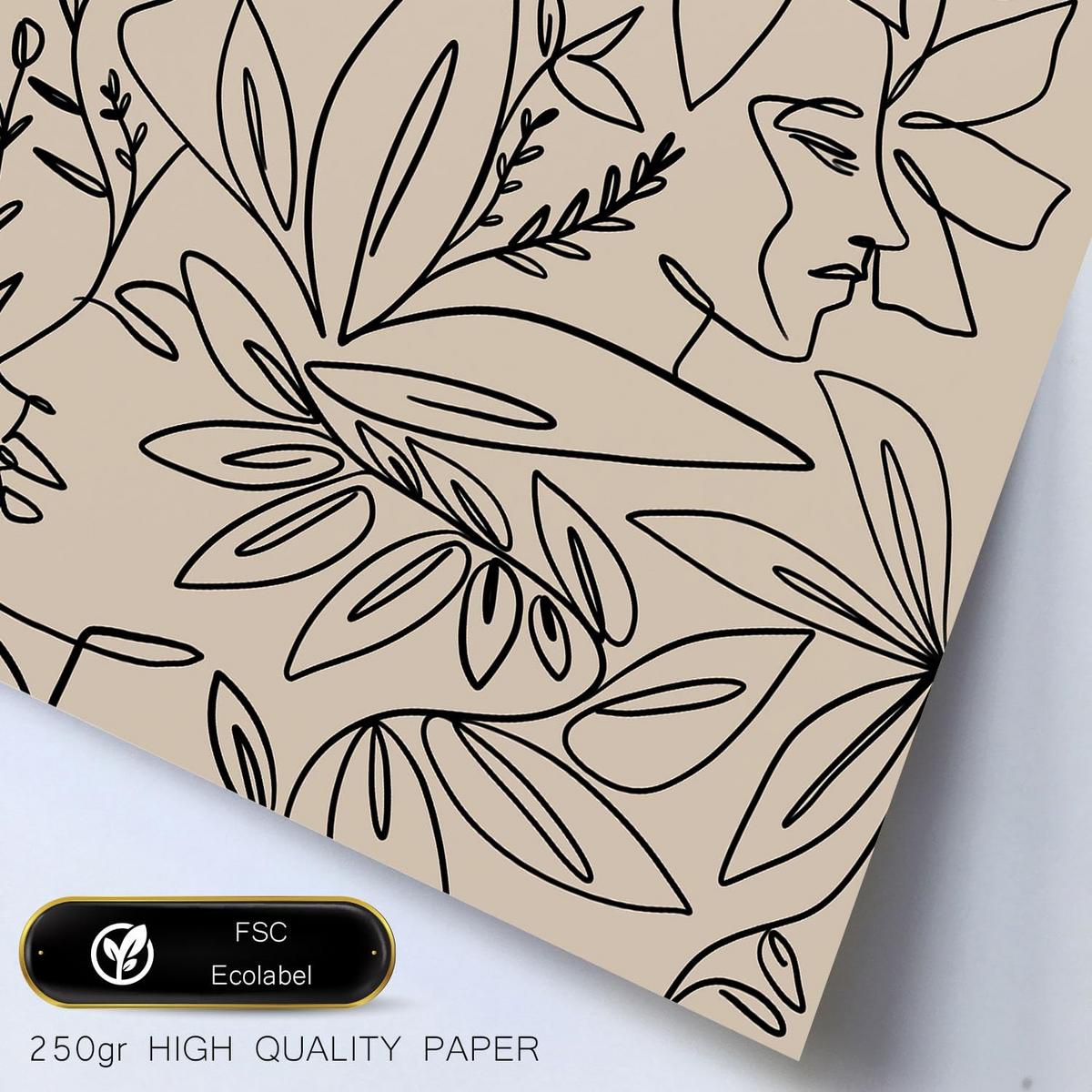 POSTER Set Mit 6 Ruffenrahmen 1 In Blume Zusammenfassung Ästhetische Dekorative Gemälde Für Ihr Wohnzimmer Schlafzimmer Zuhause A3 & A4 Weißer Rahmen - Weiß, Papier (29/3cm) - Nacnic