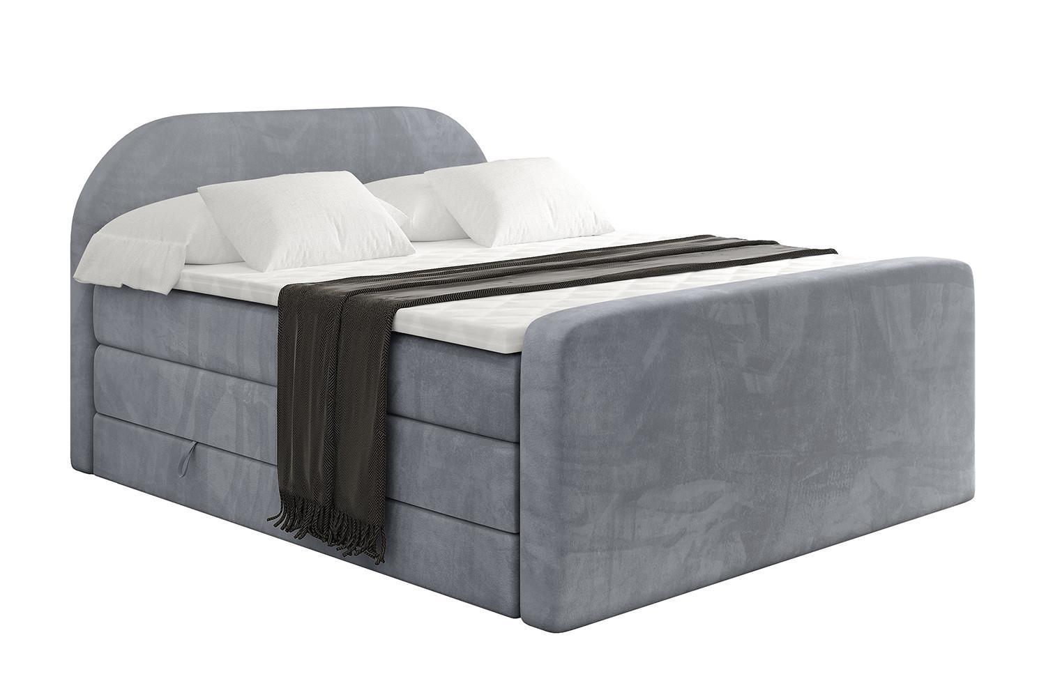 BOXSPRINGBETT mit Matratze und Lattenrost - NOX-Z KING-180x200 - Grau Casablanca - Grau, Holzwerkstoff (180/200cm) - ALTDECOR