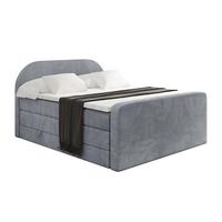 BOXSPRINGBETT mit Matratze und Lattenrost - NOX-Z KING-160x200 - Grau Casablanca - Grau, Holzwerkstoff (160/200cm) - ALTDECOR