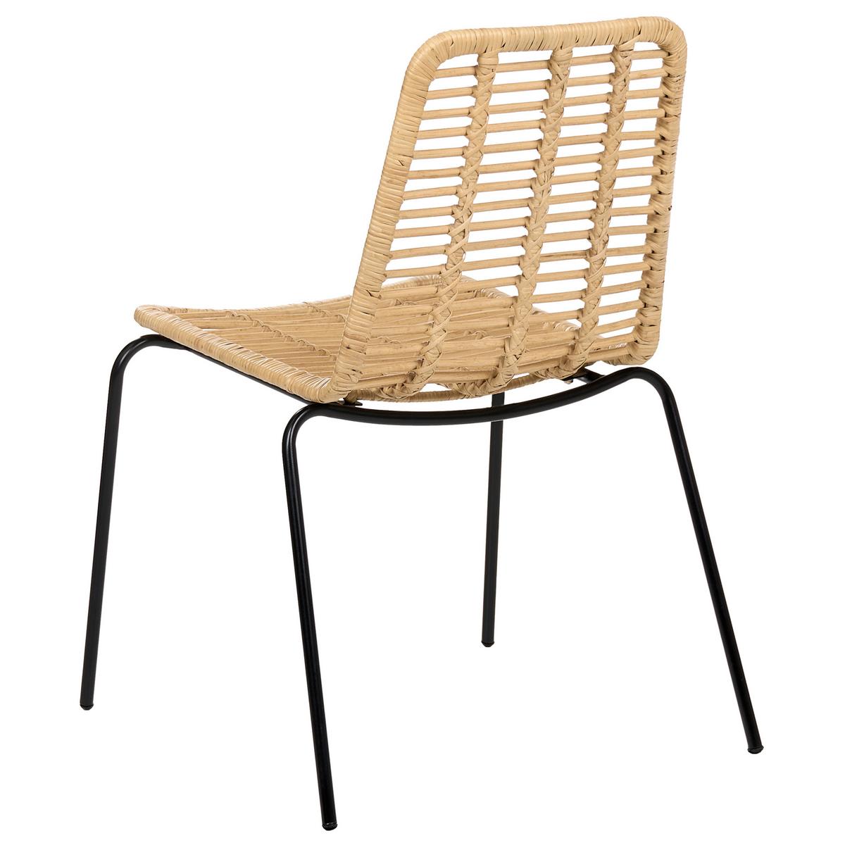 ESSZIMMERSTUHL 2er Set Rattan Naturfarben Taos - Naturfarben, Naturmaterialen (56/82/55cm) - Beliani