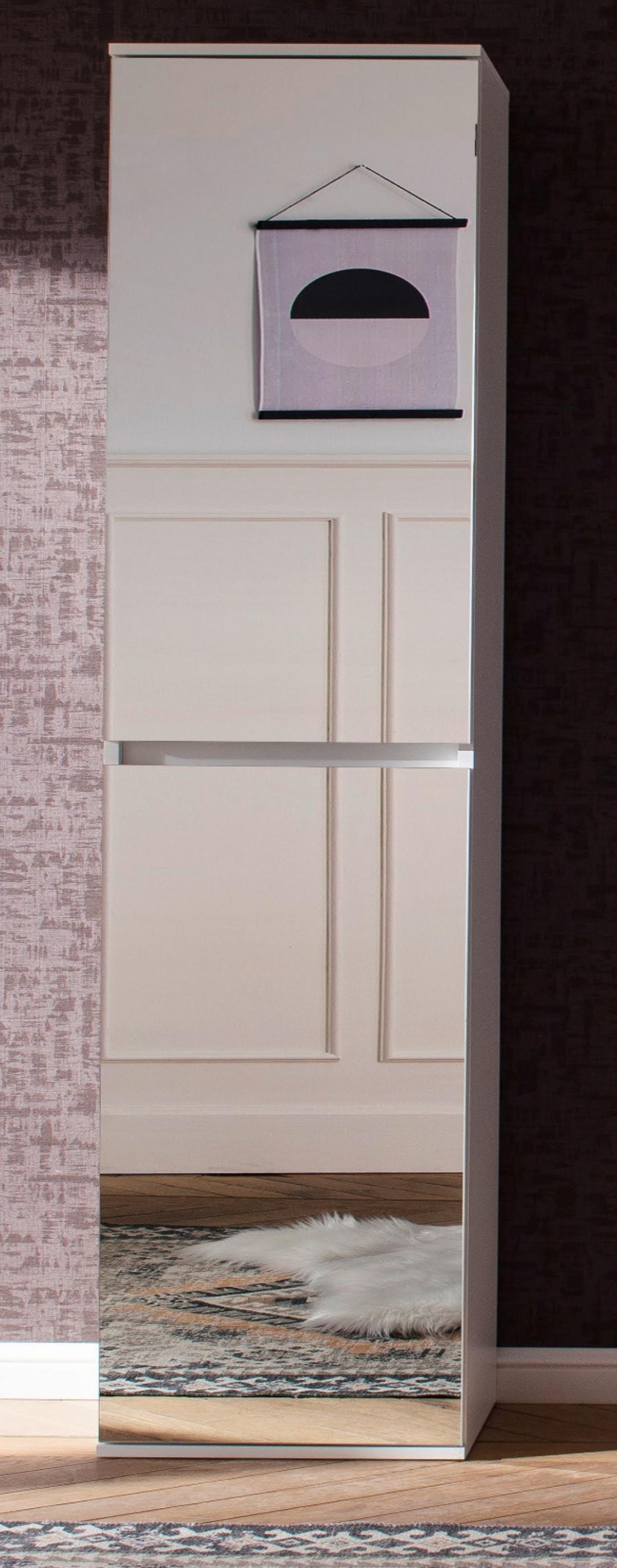 GARDEROBENSCHRANK weiß 37 x 191 cm, Schuhschrank mit Spiegeltüren - Weiß, Glas/Holzwerkstoff (37/191/34cm) - Top.Furn