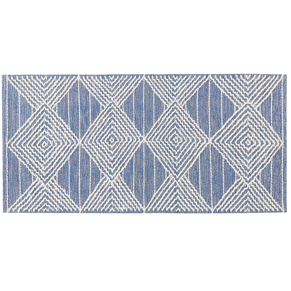 KURZFLOR-TEPPICH Datca 150/80 cm - Blau, Textil (80/150cm) - Beliani
