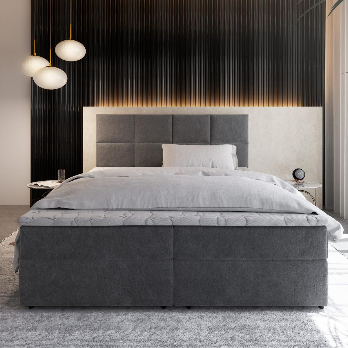 BOXBETT LENA 160x200 cm mit Matratze und Topper - Blau - Hellblau, Holz (160/200cm) - MASSENO