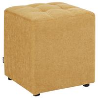 POUF Stoff Gelb Kansas - Gelb, Textil (38/39/38cm) - Beliani