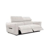SOFA CALVERA 3-Sitzer mit 2 Relaxfunktionen, weiß - Weiß, Holzwerkstoff/Textil (204/79/106cm) - Wozimo