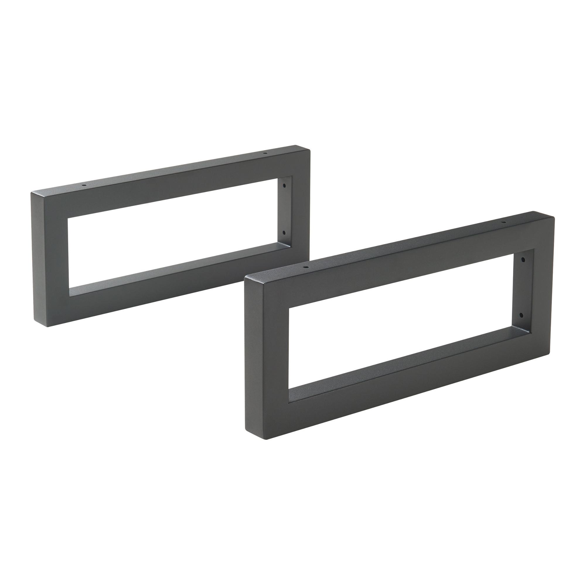 WANDKONSOLE-SET 2 TLG. Hawangen - Schwarz, Metall (4/20/50cm) - [en.casa]